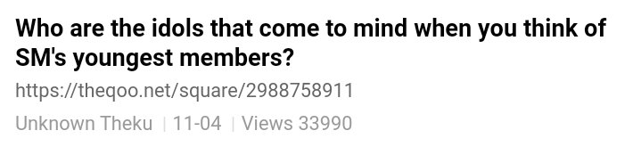 The discussion is so funny 😭😭 Even though the youngest now is Sakuya, but in their eyes SM's maknae is Taemin. Like 80% of the answer is Taemin 😭😭

theqoo.net/hot/2988758911…