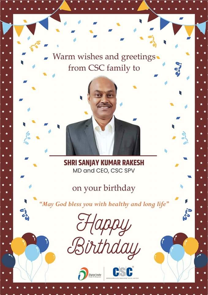 Many Many happy returns of the day.. happy birthday sir @ceo_csc @CSCegov_ @CSCGujarat @CSCUttarPradesh