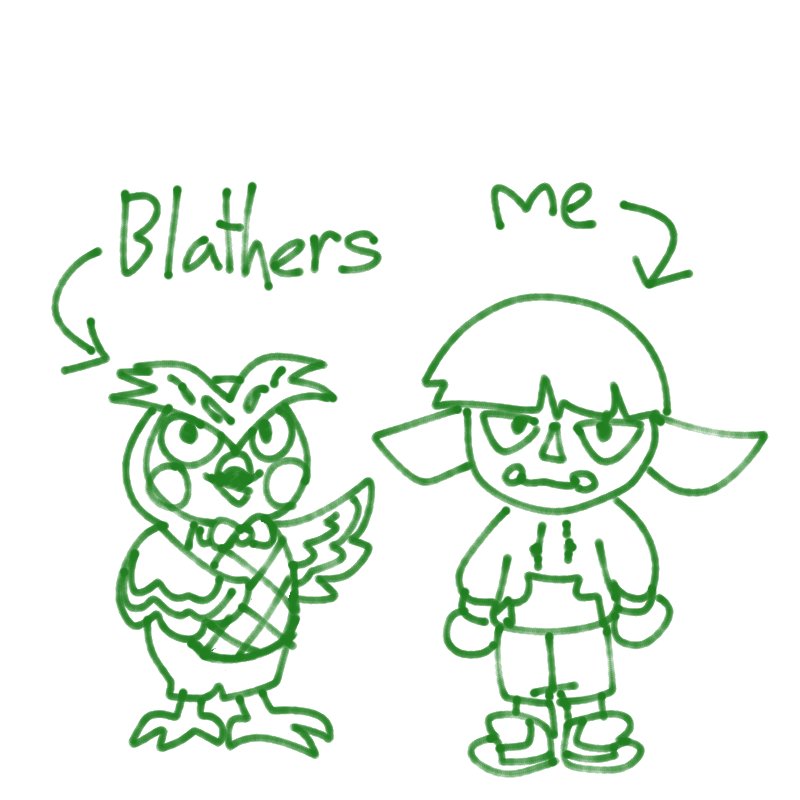 i drew myself and blathers. i agree with him that bugs are scary, but also like that he respects them still. 🪴