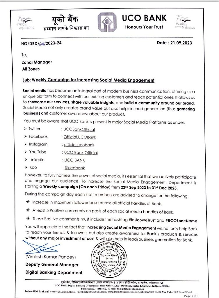 bankingyogi's tweet photo. सामान्य बैंकिंग के targets से इतर एक नया target @UCOBankOfficial द्वारा।।
अगर किसी ग्राहक को negative comment करना हो तो
नही जबरदस्ती पॉजिटिव कमेंट करो😂😂
शाखाओं में कार्यरत स्टाफ का मजाक ही बना कर रख दिया गया है।👎
#InUcoweTrust https://t.co/0lGqDkx3F6