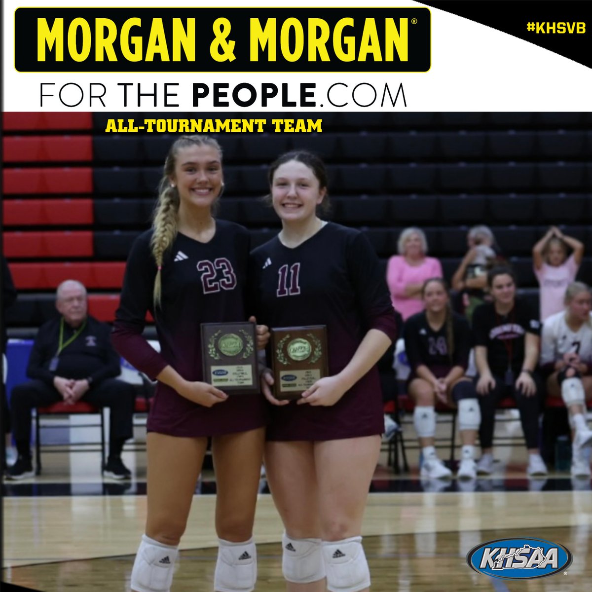 KHSAA Main (@khsaa) on Twitter photo Congratulations to Assumption’s Emma Barnett and Chloe Smith on their all-tournament award presented by Morgan & Morgan. <a href="/forthepeople/">Morgan & Morgan</a>.
#khsvb <a href="/toniawittphoto/">Tonia Witt Photo</a> Congratulations to Assumption’s Emma Barnett and Chloe Smith on their all-tournament award presented by Morgan & Morgan. <a href="/forthepeople/">Morgan & Morgan</a>.
#khsvb <a href="/toniawittphoto/">Tonia Witt Photo</a>
