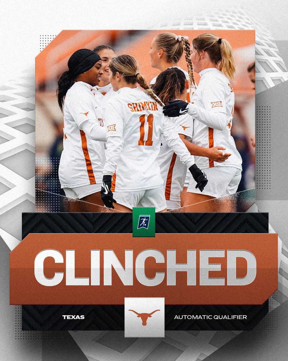 𝐂𝐋𝐈𝐍𝐂𝐇𝐄𝐃 🤘 @TexasSoccer is headed to the NCAA Tournament after winning the @Big12Conference tournament title! #NCAASoccer