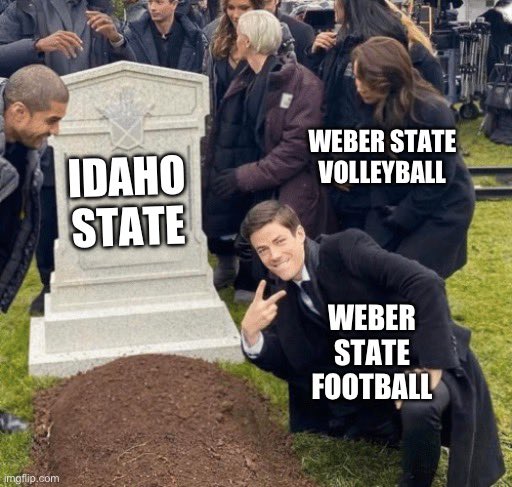 WeberStateWkly's tweet image. Dubs over the Stripes in football and volleyball today 😎 #DubState