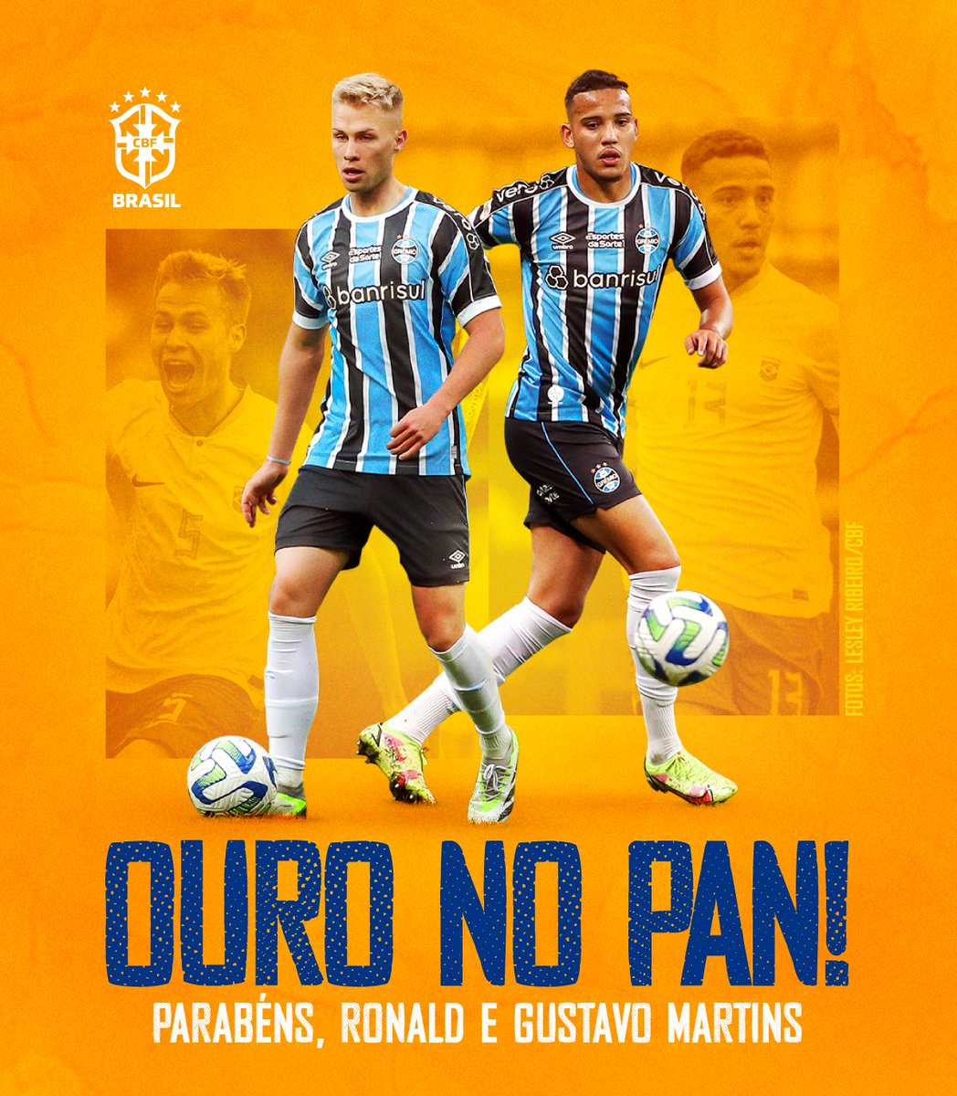 🥇 Final de semana perfeito para quem veste azul, preto e branco!
Ronald e Gustavo Martins representaram muito bem o nosso país nos #JogosPanAmericanos e foram OURO com a amarelinha. Nosso volante ainda marcou o gol do empate na final. Parabéns, vocês nos enchem de orgulho! 🇪🇪🇧🇷