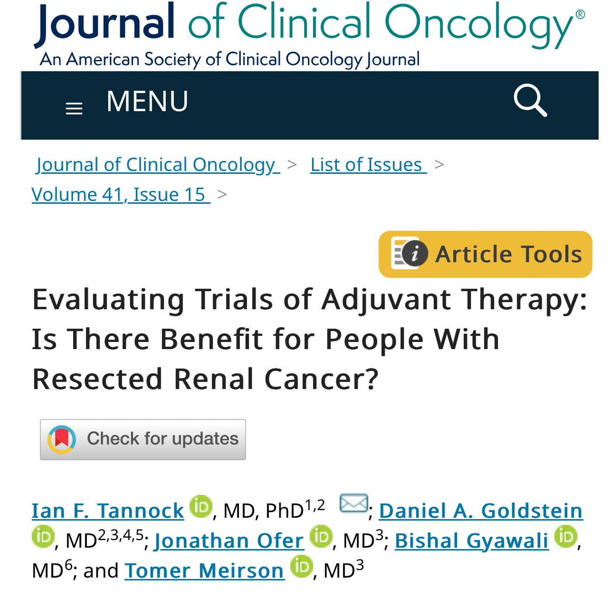 DFS is important in the adjuvant setting and it is great to finally see OS benefit in #KN564 after adjuvant #RCC treatment, BUT: ➡️With OS not being the primary EP, informative #censoring + unequal subsequent #treatment may impact results 👉ascopubs.org/doi/full/10.12… @TomerMeirson