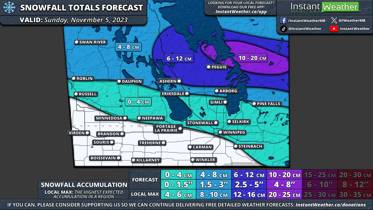 #mbstorm #mbwx ❄️ Alberta Clipper to Bring Heavy Snow and Freezing Rain Risk Across Manitoba on Sunday 🧊 📅 Sunday, November 5, 2023 🔗 instantweatherinc.com/west/forecast/… - Alannah