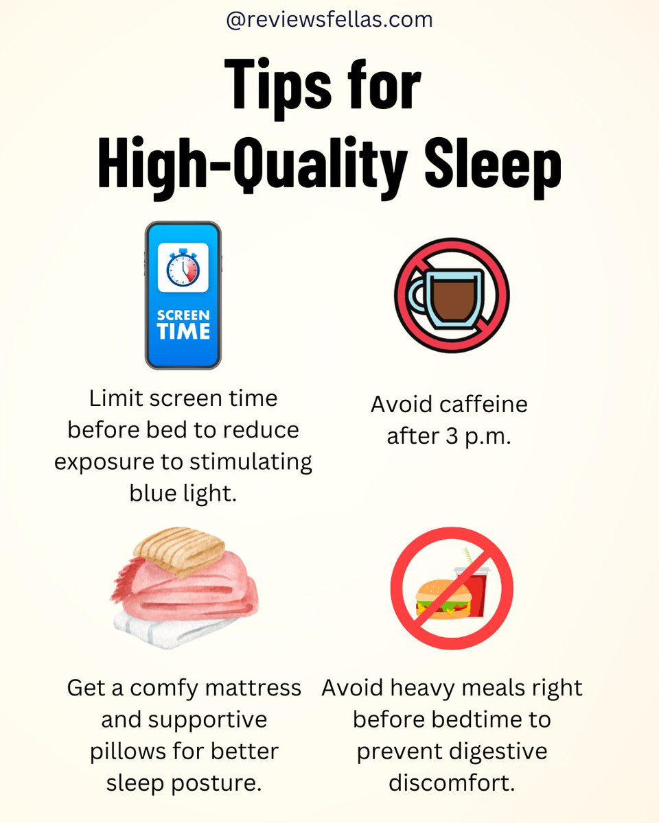 Optimize your #sleeproutine for better rest! Reduce screen time, avoid caffeine after 3 p.m., invest in a comfy mattress, and skip heavy meals before bedtime. Sweet dreams await! 😴🛌

#reviewsfellas #sleep #sleepwell #health #healthy #insomnia #healthylifestyle #usa #OPLive