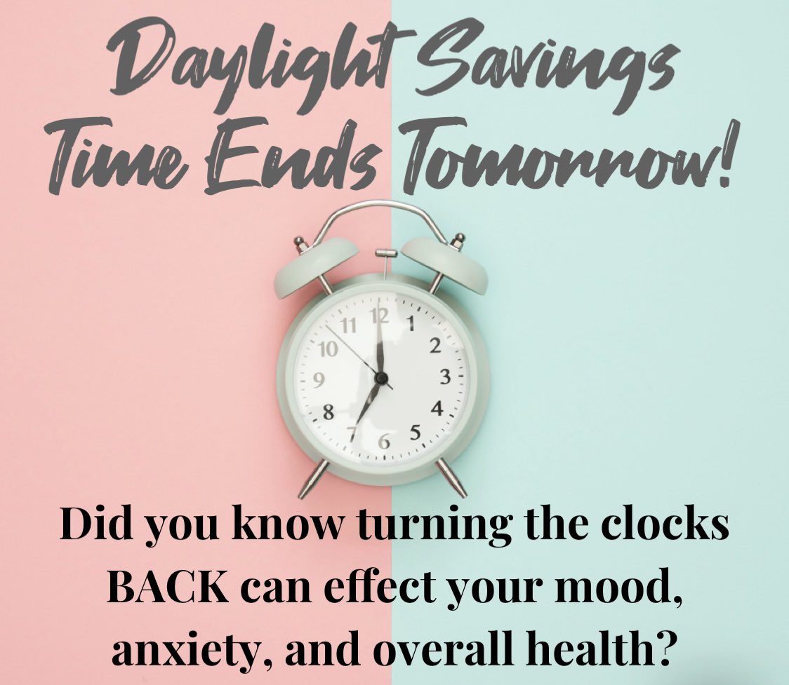 SharpAssessment's tweet image. Turn back your clocks tomorrow and try to FALL into some good self care habits!  

According to the American Academy of Sleep Medicine, daylight savings day disrupts circadian rhythms. Mood + mental well-being are often negatively impacted by these changes! #DaylightSavingsEnds