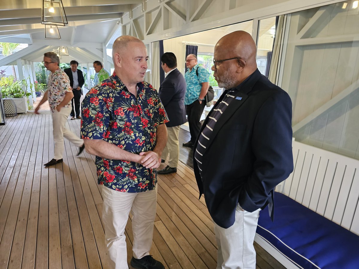 UN GA President (@un_pga) on Twitter photo Pleased to join Prime Minister <a href="/MarkBrownPM/">Mark Brown</a> and Cook Islands Foreign Secretary <a href="/TepaeruHerrmann/">Tepaeru Herrmann</a> for a discussion on the expectations and ambitions for #PIFLM52.
As President of #UNGA, I am committed to protecting the homes, homelands, and heritage of small island states. Pleased to join Prime Minister <a href="/MarkBrownPM/">Mark Brown</a> and Cook Islands Foreign Secretary <a href="/TepaeruHerrmann/">Tepaeru Herrmann</a> for a discussion on the expectations and ambitions for #PIFLM52.
As President of #UNGA, I am committed to protecting the homes, homelands, and heritage of small island states.