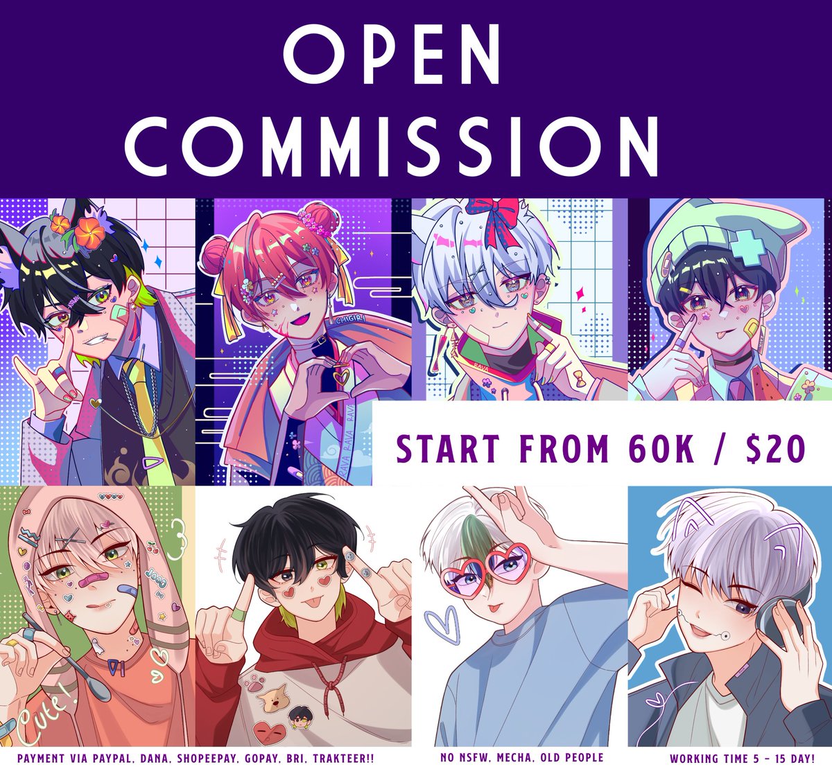 [Rts & like are appreciated!!]

Hello!! I'm opening commission for local & international. Please check my carrd for more sample
> ravalio.carrd.co
> #ravocs

Please dm me if you interested🩷
#commissionopen #ArtistOfindonesia #artidn #commission #wts