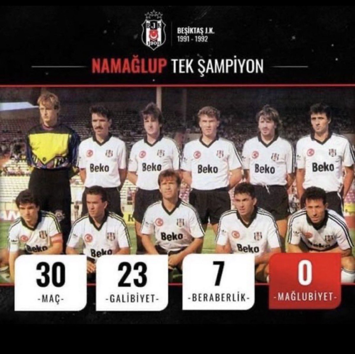 Namağlup tek şampiyon.
#Beşiktaş