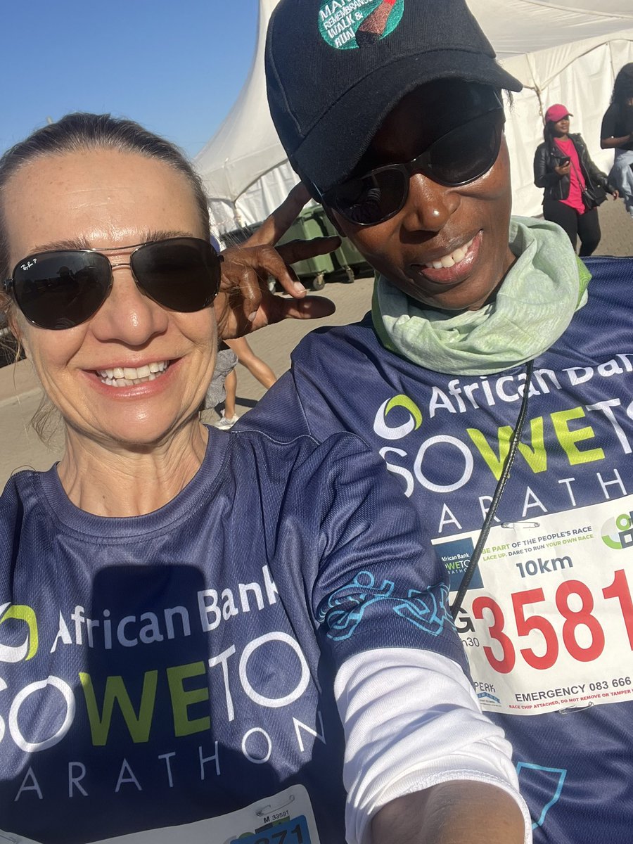 #sowetomarathon 10km done and dusted 🙌🏽🙌🏽🙌🏽🙌🏽🙌🏽🙏🏽🙏🏽🙏🏽🙏🏽 @KalushaPBwalya @ViviCas @LesomaNalphy @SowetoMarathon