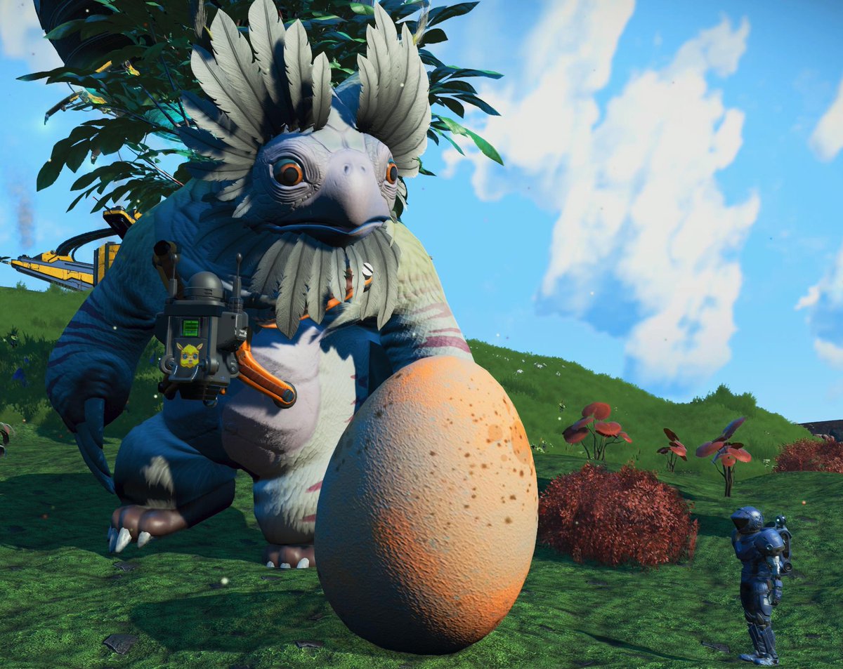 one_dasher's tweet image. 「個性が無い？私は建築スキルが無いから人の事は言えんが独創的で皆素晴らしいだろ」
『タマゴができたぞ』

「大型化は…繊維煮込みぶち込めば良いかな？色は暴走カビか？」
#ノーマンズスカイ
#NoMans