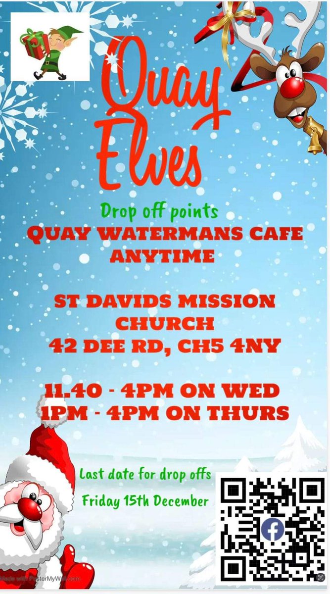 Quay Elves kicks off today. If anyone would like to donate a gift, your kindness would be much appreciated. 🎄🎅

#connahsquay #Christmas #puttingunityintoourcommunity #ChristmasAppeal2023