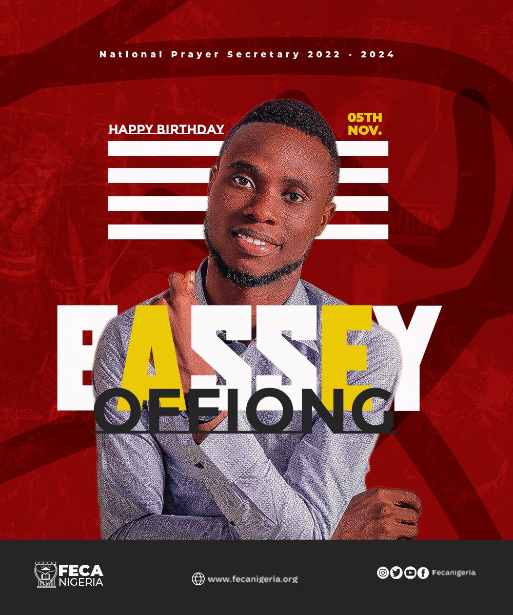 Today, we celebrate a faithful steward, the Priest of FECA NIGERIA. 

Mr. Bassey Offiong (National Prayer Secretary, 2022-2024) 

Thank you so much for your commitment, sacrifice and love for the vision. 

We love and celebrate you

#FECANIGERIA