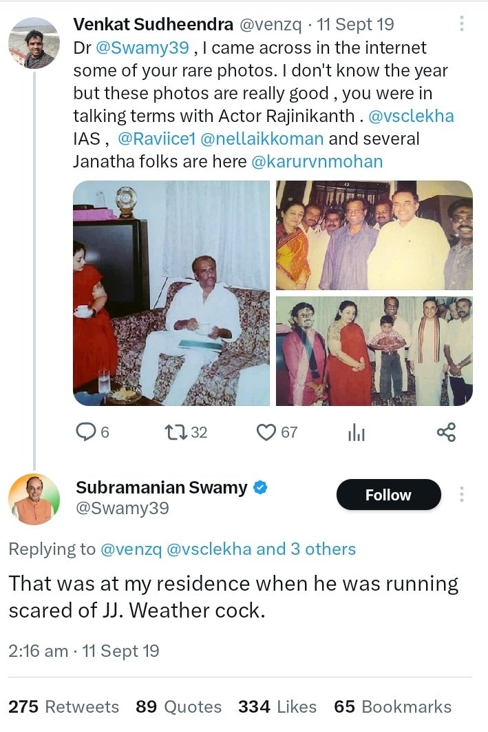 KarthickN1115's tweet photo. @vignesh_vigrat @Bloody_Expiry @rajinikanth JJ va CM ah irukum pothe yethirthavar da, avarala thaan 1996 election result change achu, Ana 2004 pathi pesa matom. Ana athe JJ adika aarambichathum avangaluku bayanthu SuSa home la olinchukita Dhairiyasaali thaan intha Shivajirao Gaikwat endra @rajinikanth 🤡😂 #Weathercock https://t.co/hwufK1r2rY