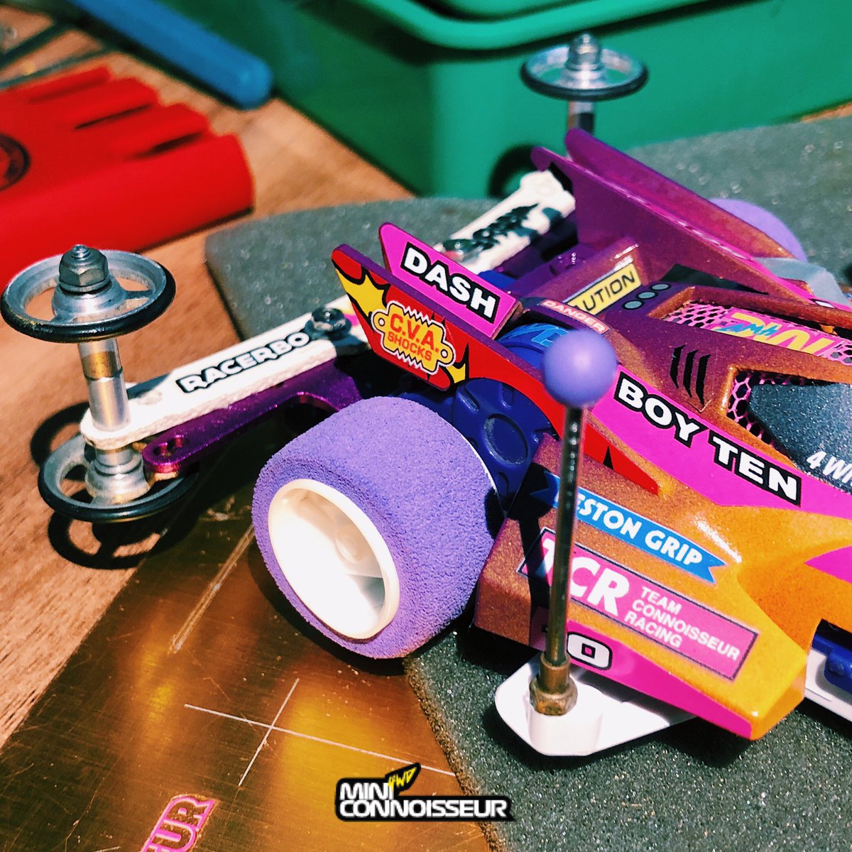 ucibandits's tweet photo. #MiniMachinesJr called #ZenBoi…it ain’t practical for competition, but soon it will be! #ミニ四駆 #タミヤ https://t.co/hydCKtroeT