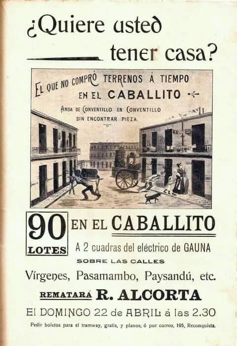 Afiche sobre venta de terrenos en el barrio porteño de Caballito, 1903.