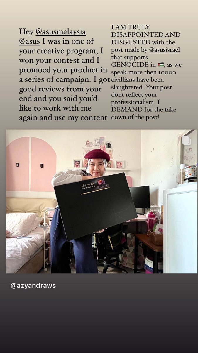 AzyanDraws's tweet photo. A career suic1de I guess, but I dont choose to be self-employed for not having my freedom of speech.

I demand the take down of @asus israel post!! https://t.co/fRUJPIgL9R