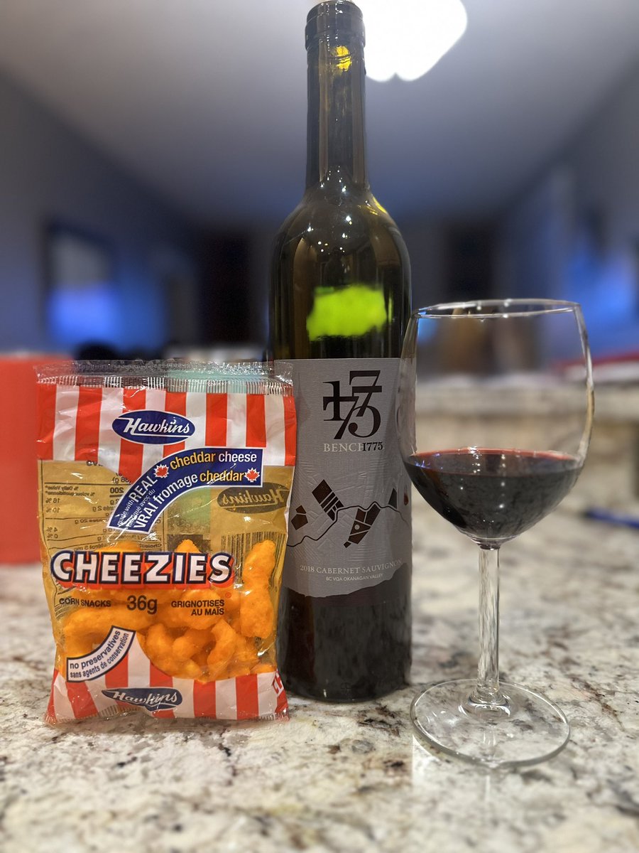 Taking @bench1775 pairing notes to heart this evening and enjoying @CheeziesHawkins and a 2018 #CabSav watching @Canucks on @hockeynight. It works! #wineandcheese #GoCanucksGo @BCWine