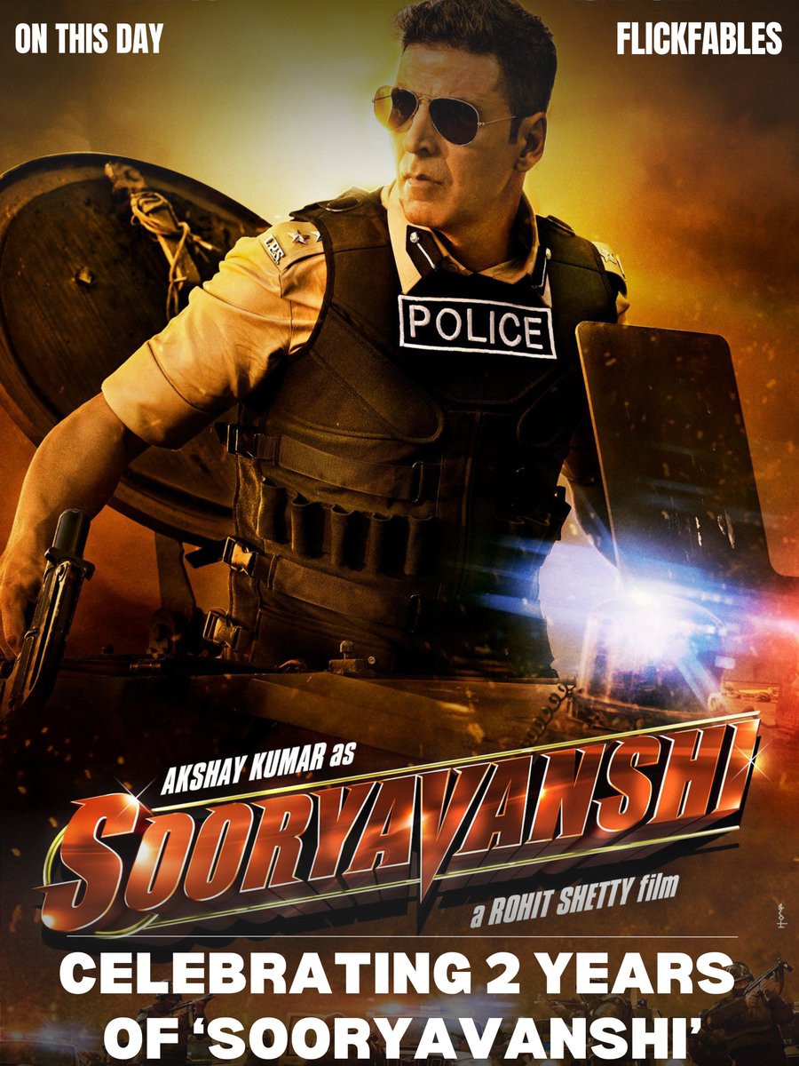 #FlickfablesOnThisDay #Episode44

Sooryavanshi

Today, in 2021, Hindi Action film written and directed by #RohitShetty #Sooryavanshi was released. It stars #AkshayKumar #KatrinaKaif & #JackieShroff.

#KaranJohar #Singham #AjayDevgn #Simmba #RanveerSingh #SinghamAgain #Bollywood