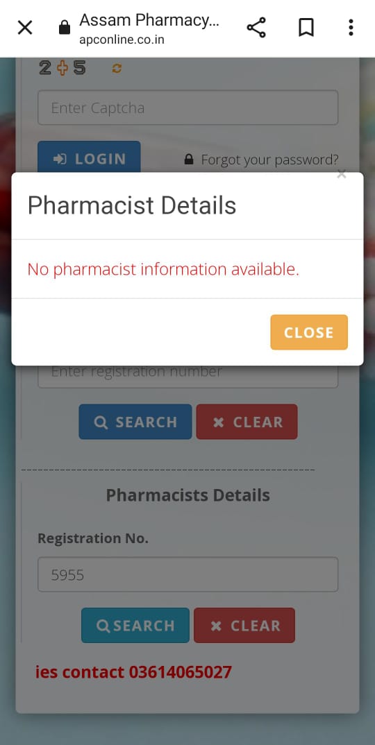 ARPASSAM's tweet photo. @RailNf  @himantabiswa @keshab_mahanta 
Dear Sir it's very pathetic to see a medical store at paltan bazar railway station where we were not able to trace details of pharmacist bearing registration number 5955 in Assam Pharmacy council official website.
Request for an enquiry. https://t.co/7r7EdjBwp8