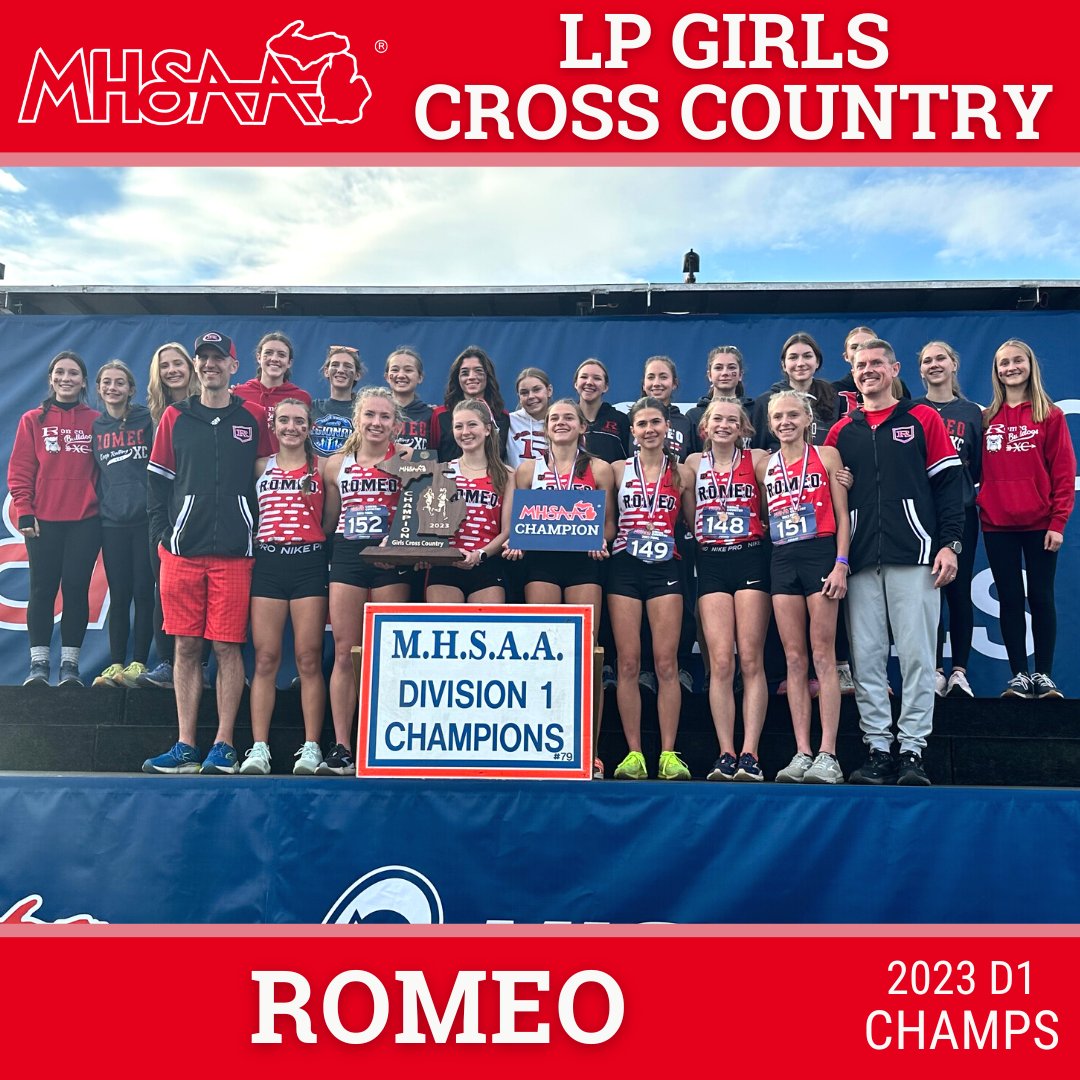 🏃‍♀️ D1 LP GIRLS CROSS COUNTRY FINAL: Forsyth Closes Career as Legendary, Romeo Caps Memorable 1st Title Run &gt;&gt; ow.ly/NJjG50Q4hLX🏆👀⁣
⁣⁣⁣⁣ ⁣ #congratulations #finals #crosscountry #xc #champions #MHSAA