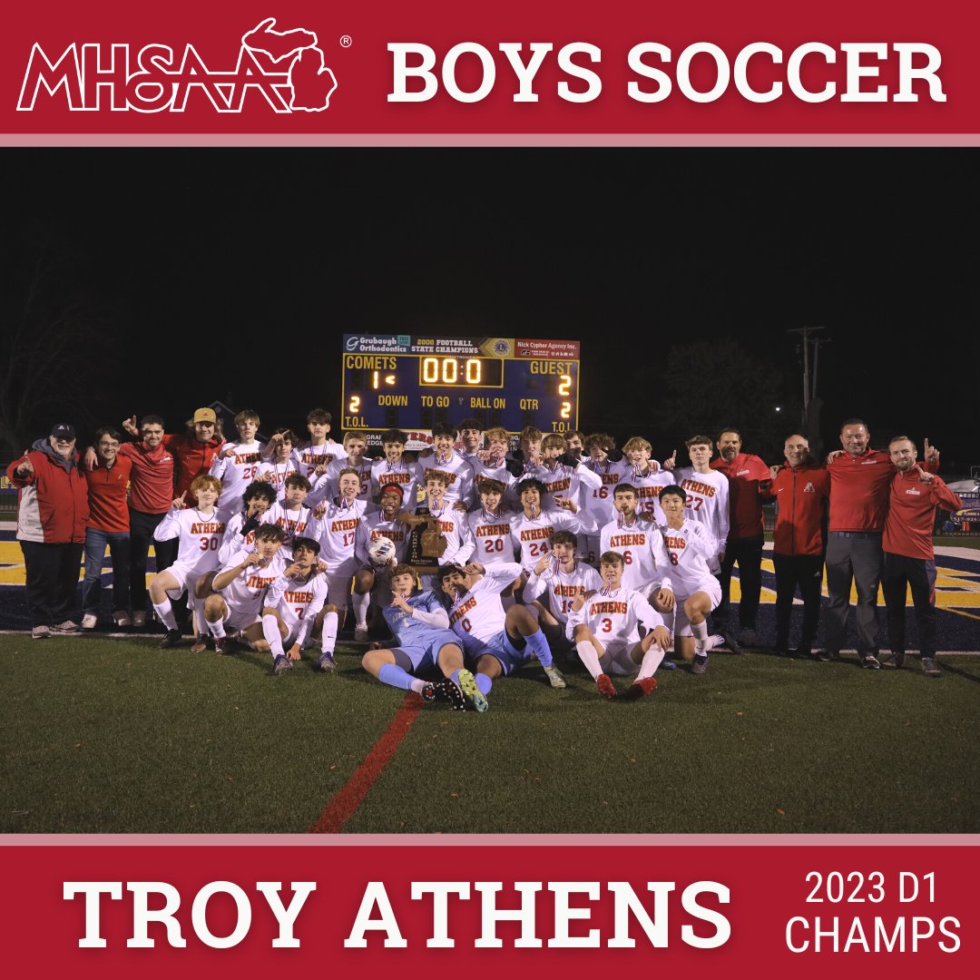 ⚽ D1 BOYS SOCCER FINAL: Troy Athens Comes Back Again, This Time to Claim Program's 6th Finals Win &gt;&gt; ow.ly/J0Mm50Q4hMb🏆👀⁣⁣⁣⁣⁣ ⁣ 
#congratulations #finals #soccer #champions #MHSAA