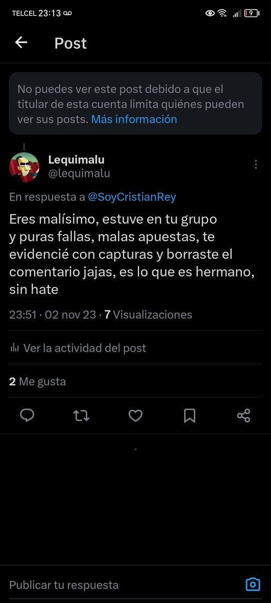 DuyLeon's tweet photo. @SoyCristianRey El Cristian Gei te bloquea si tiras factos en sus publicaciones jajas https://t.co/fmtdtiIAEV