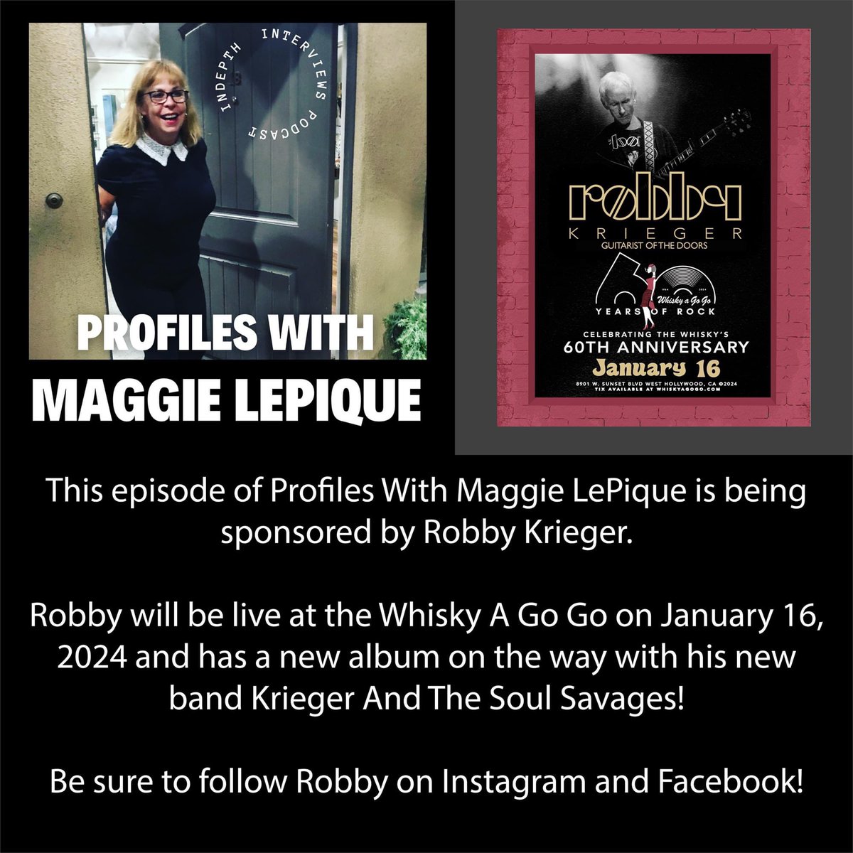 Robby Krieger recently appeared on the popular podcast "Profiles with Maggie LePique"!  

Listen here:
linktr.ee/maggielepique?…