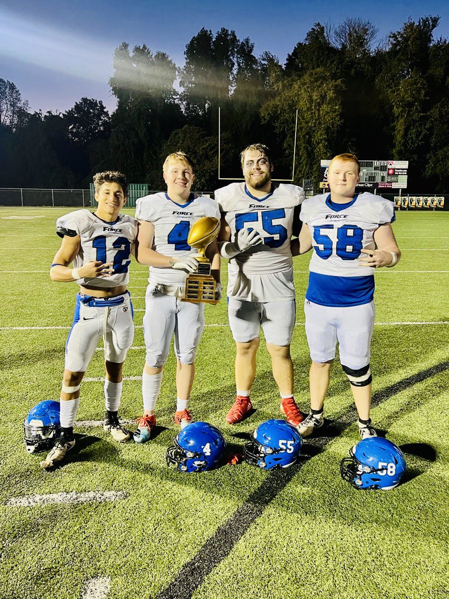 wade_combee's tweet photo. Great Force W tonight 43-8. Back2back2back league champs!! 🏆🏆🏆 Great team effort to beat Cabarrus Stallions.  @georgiaforcefb @NEGARecruits @Coach_MikeWood @NCSA_Football @CoachWellsWCU @coachmorrison58 @coachfurrey @BrianFolkerts @CoachFigaro_LR @CoachJayHad @Coach_JWheeler https://t.co/O5ZfyQ88Hj