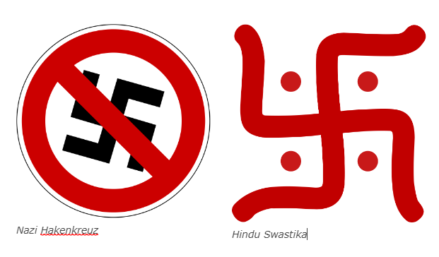 cosmic_coder's tweet image. This illiterate joker doesn't even know the difference between Swastik and Hakenkreuz. 🃏