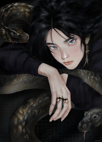AshSizzy's tweet photo. Venomous Lady🐍🐍
App: Procreate
~
#art #artist #artgallery #oc #illustrations #procreateart #Procreate #royalehighart #digitalart #portrait #illustrationart #sketch #semirealism https://t.co/psn857HnnS