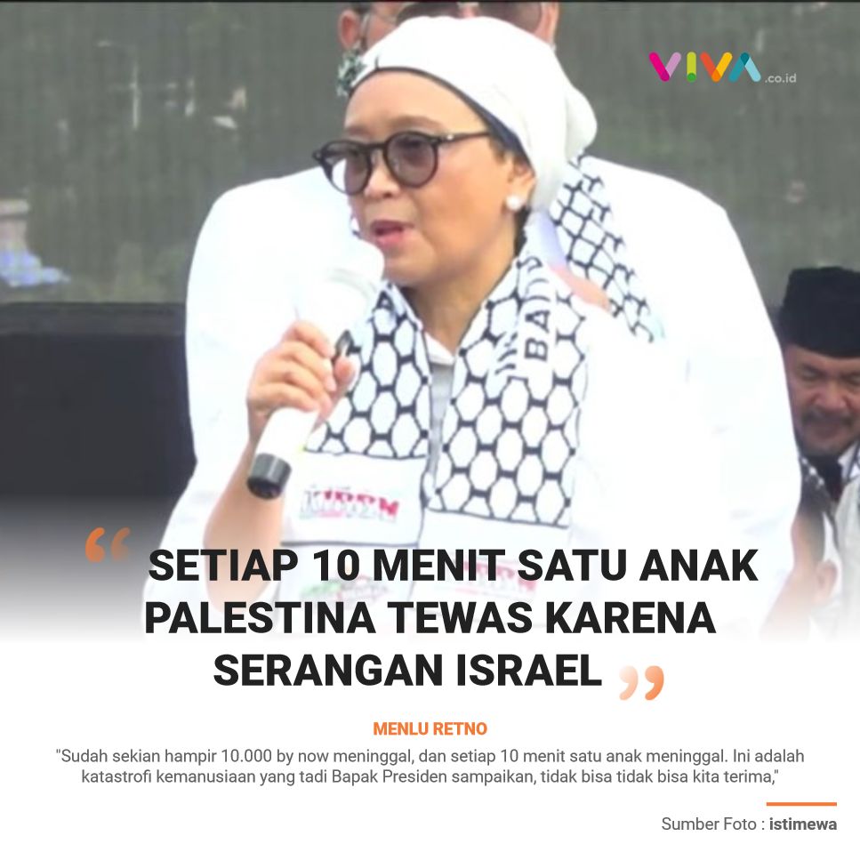 VIVAcoid's tweet image. Menteri Luar Negeri, Retno Marsudi mengungkapkan, serangan yang dilakukan Israel ke Gaza Palestina telah menyebabkan ribuan orang meninggal dunia.

Bahkan, tercatat setiap 10 menit terdapat satu anak yang tewas.viva.co.id/berita/nasiona…
___
#vivacoid #palestina #menlu #Retnomarsudi