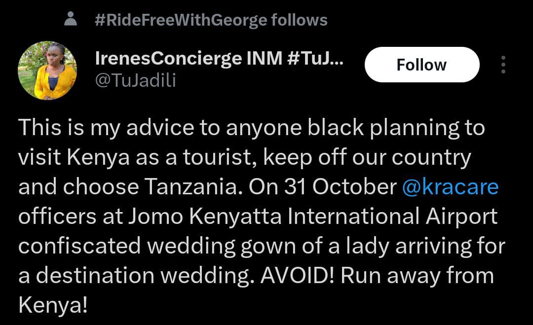 NgumaRich's tweet photo. @KeiruPeter @MwangoCapital @KRACare @Gicicio They are drunk with power!!! See how they are chasing tourists https://t.co/VZzYxZzkMt
