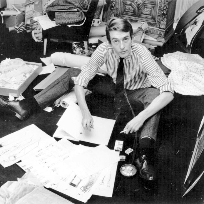 westminstermews's tweet photo. 29th September 1965: Fashion designer #JohnBates, who designed the hipster pants and slinky catsuits worn by #DianaRigg in the cult TV show «#TheAvengers». https://t.co/xOTaLSyJRb