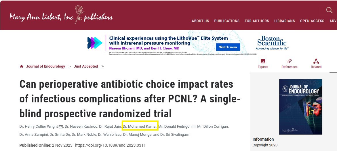 Mohamed_omar (@mohamedendourol) on Twitter photo Read our New manuscript <a href="/JEndourology/">Journal of Endourology</a> for antibiotics and PCNL
Do you think 🤔 choice of different prophylactic antibiotics may decrease rate of infectious complications 🤔
pubmed.ncbi.nlm.nih.gov/37917100/ Read our New manuscript <a href="/JEndourology/">Journal of Endourology</a> for antibiotics and PCNL
Do you think 🤔 choice of different prophylactic antibiotics may decrease rate of infectious complications 🤔
pubmed.ncbi.nlm.nih.gov/37917100/