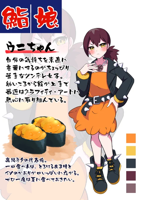【鮨娘】「ウニちゃん」🍣

自分の気持ちを素直に言葉にするのがちょっぴり苦手なツンデレ女子。
幼い頃から絵が上手で、最近はグラフィティ・アートに熱心に取り組んでいる。

よろしくお願いします✨#鮨娘 