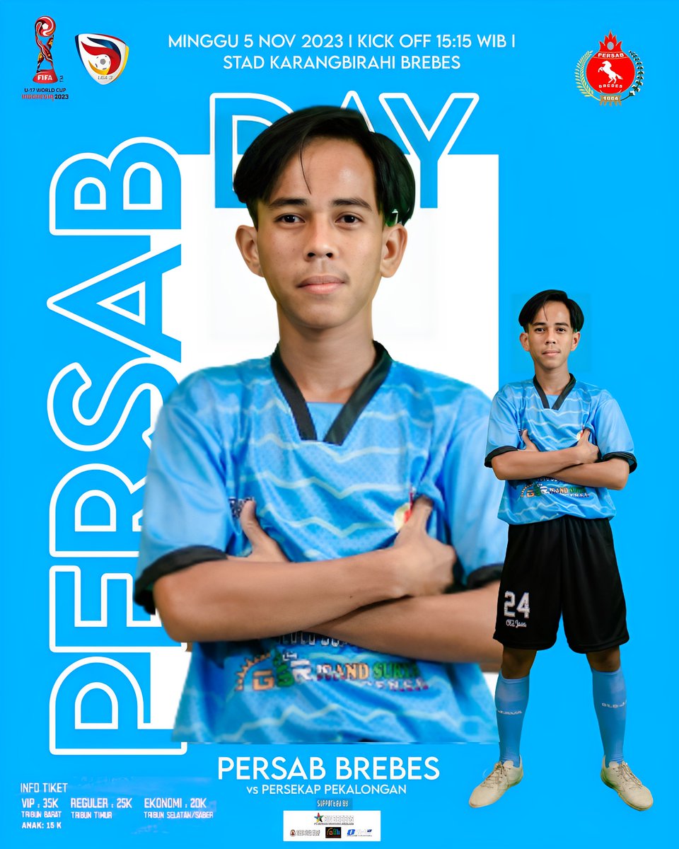 PersabBrebes's tweet photo. PERSAB DAY!!
Ayo ramaikan SKB.
Dua jam lagi menuju Kick Off.
HTM :
VIP 35K, TRIBUN TIMUR 25K, TRIBUN SELATAN 20K, ANAK 15K.
#liga3 #persabrebes #persab #brebes #laskarjakapoleng https://t.co/fMQHq7ZmH9