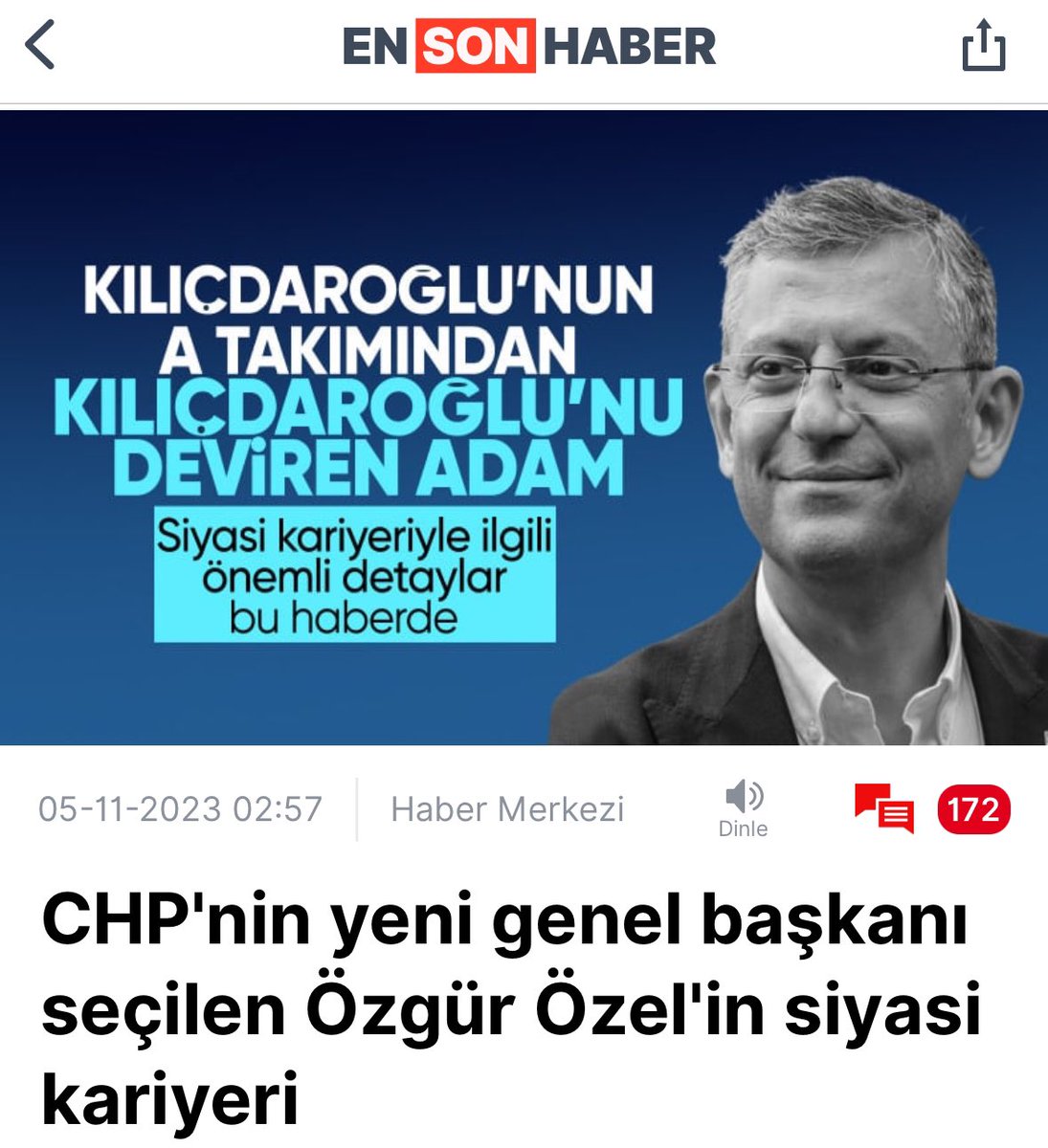 kalemciler's tweet photo. CHP’nin yeni genel başkanı Özgür Özel’i tebrik ediyorum. Umarım güçlü ve büyük Türkiye idealine katkı sağlayan bir muhalefet anlayışına kavuşur ülkemiz.  İktidar olabilmeye uzak yaklaşımlardan sıyrılmış, ülkesinin gerçeklerini gören Türkiye’ye ait, milli bir muhalefet.. https://t.co/5GZjVrYYgg