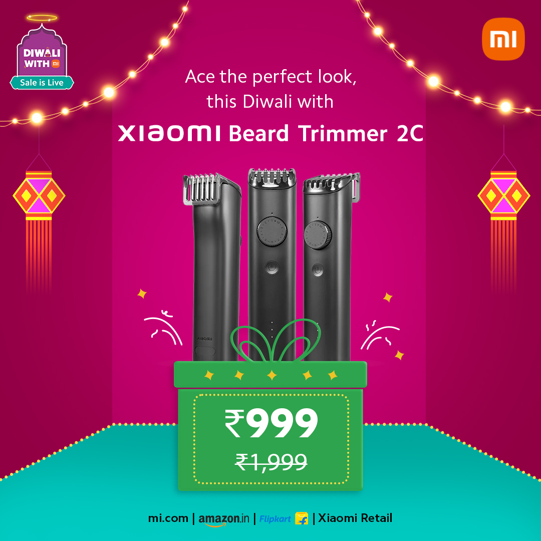 XiaomiIndia's tweet image. Get ready to shine this Diwali with our incredible offer on the #XiaomiBeardTrimmer2C! 

Trim and groom your way to a stylish look.
Buy now: bit.ly/3So0Msz

#DiwaliWithMi #TechSeSmartDilSeSmart
