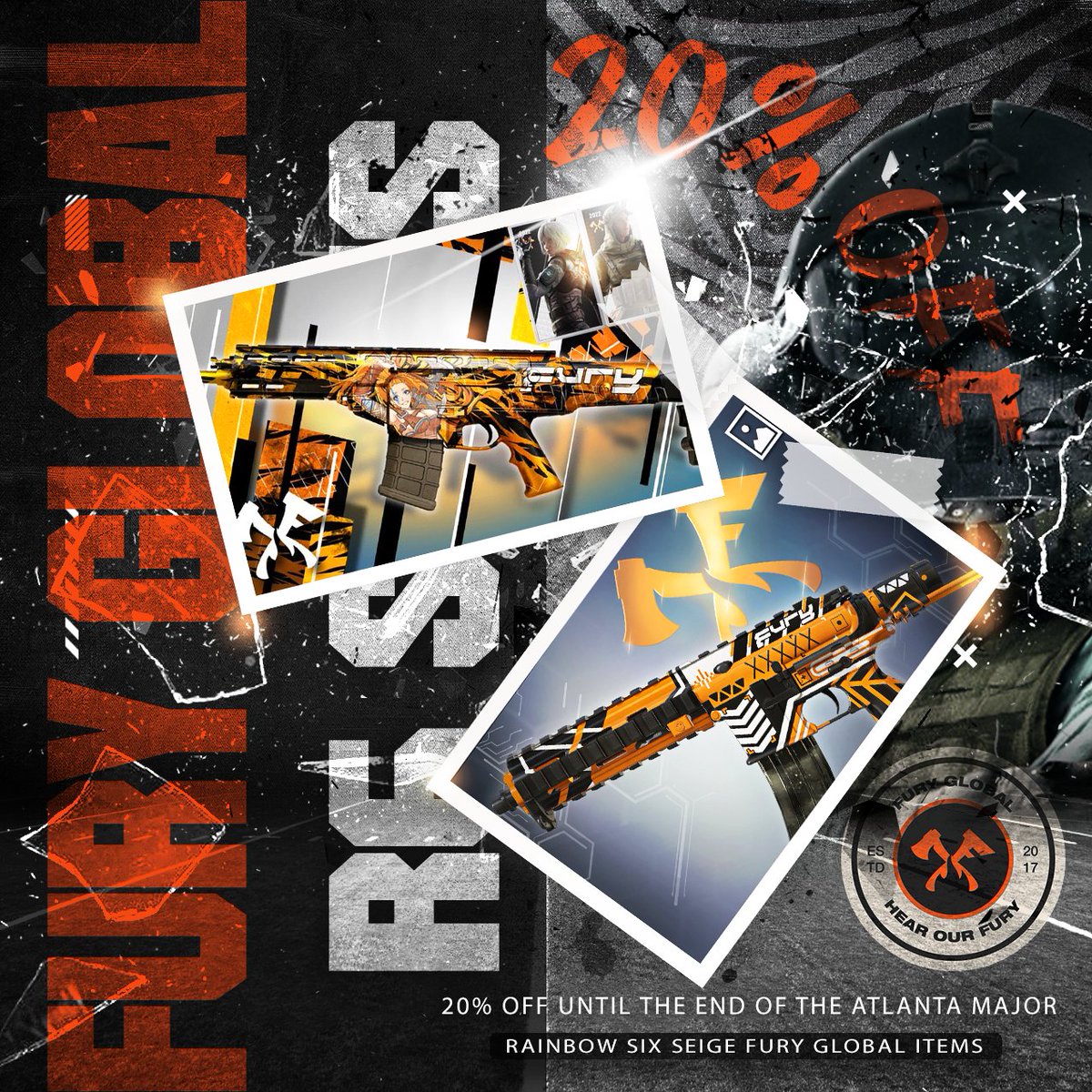 Some of the best skins around 🤫

Don't forget to score your FURY R6 Share Skins that are 20% OFF, up until November 13th!! Support one of your favourite Asian R6 teams today 🫶

#HearOurFURY🔥 | #BLASTR6Major