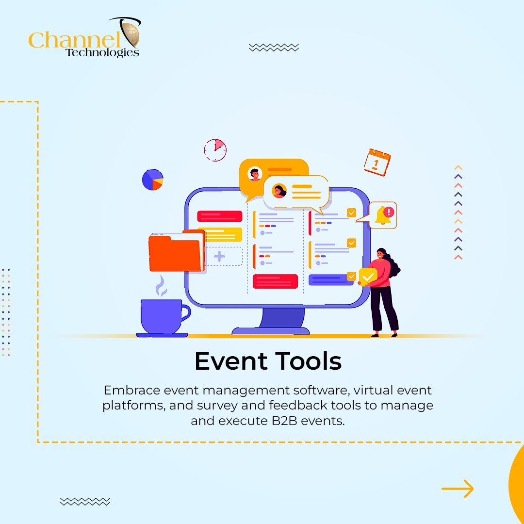 ChannelTweeter's tweet image. Elevate your B2B events by implementing these latest trends and make them more engaging and impactful than ever before!

[B2B Event, Trends, Insights, Tools, Hybrid, Sustainability, Industry updates]
#virtualeventmanagement #sustainableevents #eventtechnology #personalizedservice