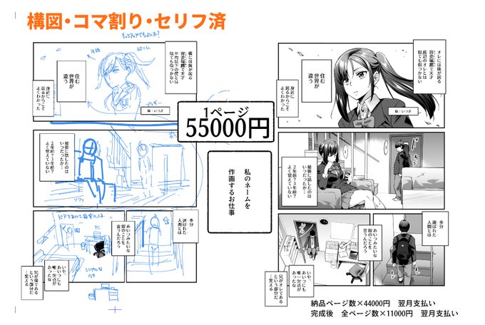 DLCが落ち着いたら、来年から原作も再開します。ネームを作画するお仕事でページ55000円(税込み)です。来年、にゅう工房から依頼を受けてもいいという方は、いいね しておいてくださるとうれしいです。(全員は無理ですが、直接DMで依頼することになると思います) 
