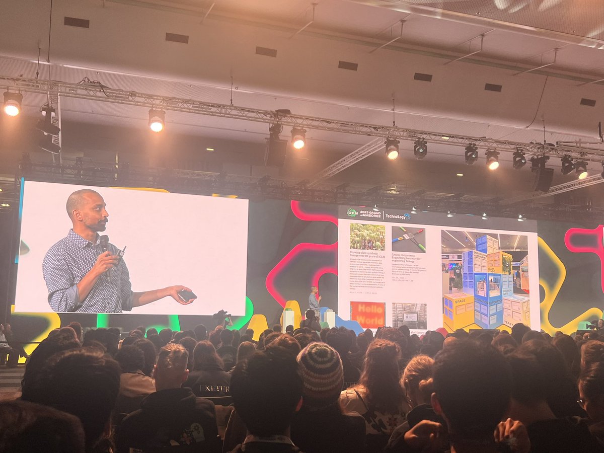 Kim de Mora (@kimdemora) on Twitter photo Great to see <a href="/iGEM/">iGEM Headquarters</a> VP of Technology <a href="/vinoo_iGEM/">Vinoo Selvarajah</a> up on stage talking about the state of the art in the competition Great to see <a href="/iGEM/">iGEM Headquarters</a> VP of Technology <a href="/vinoo_iGEM/">Vinoo Selvarajah</a> up on stage talking about the state of the art in the competition