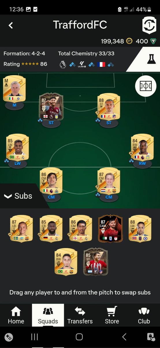 TTRV__'s tweet photo. @KUSH23TV_ Got 200k waiting, only tradable are Griez, De Jong and Ederson - what can i improve? https://t.co/q7en95AaYD