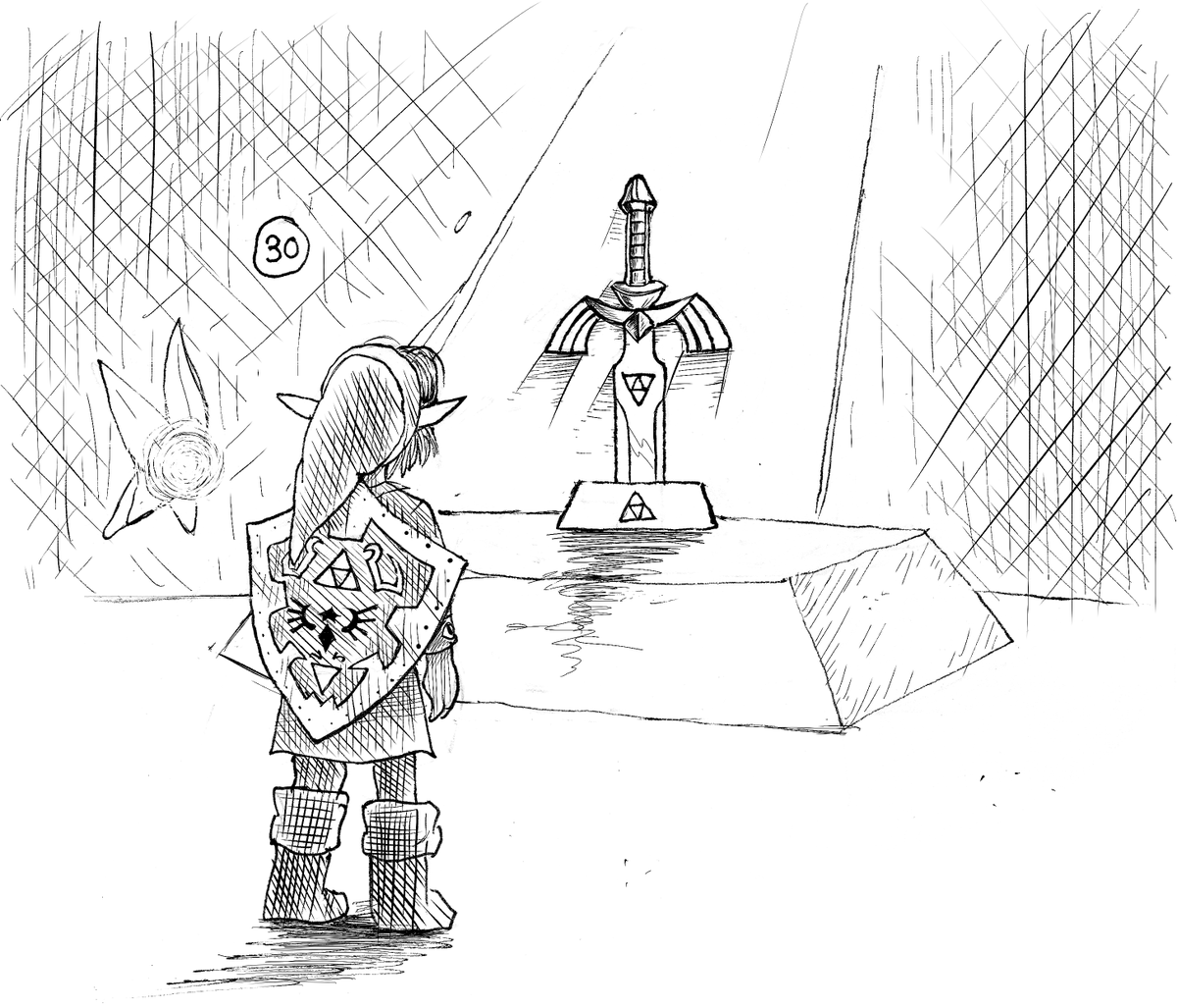 RinkuSonic41's tweet photo. #linktober2023 DAY 30 - Favorite Game | rinkusonic41 #pixiv https://t.co/O68mv1RS8c #heroshade #link #ocarinaoftime #oot #mastersword #sword #excalibur #navi #templeoftime #temple #legend #zelda #fanart #traditionalart #fantasyart #pedestal https://t.co/6m6ZM8YfH4