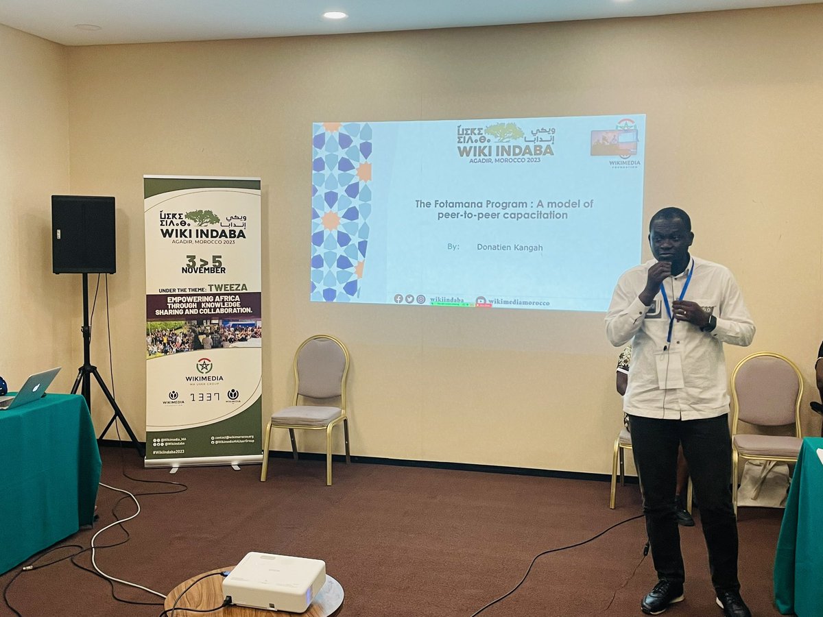 #Fotama ou #Bienvenue en #CIV225 
Magnifique projet de <a href="/Wikimedia_CIV/">WikiCiv</a> présenté à <a href="/WikiIndaba/">Wiki Indaba 2025</a> par <a href="/DonatienKangah/">Donatien Kangah</a>. Merci à <a href="/artandfeminism/">Art+Feminism</a> pour le financement de la phase pilote de projet avec le soutien de <a href="/WikiFranca/">WikiFranca</a>. #Wikifranca #Partage
