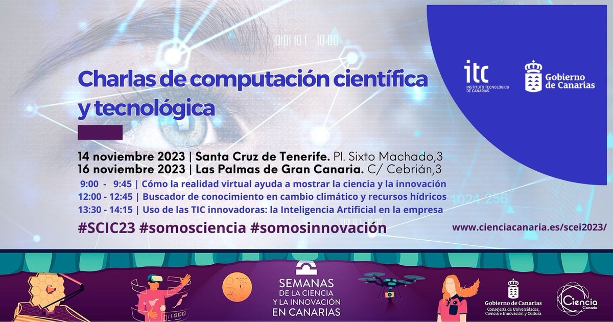 🔊Ya queda poco para las #SemanasdelaCiencia en #Canarias (13-22 NOV), escaparate del conocimiento y la innovación en todas las islas🦠♻💥

🧐Echa un vistazo a nuestra propuesta de actividades, aún quedan algunas plazas libres
cienciacanaria.es/scei2023/

#SCIC23 #CUCIC <a href="/agenciaiisi/">ACIISI</a>
