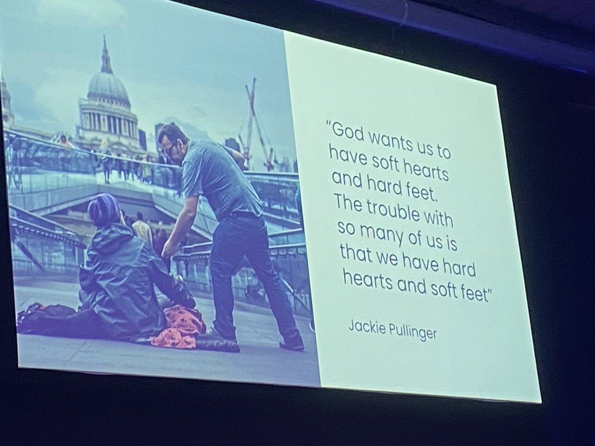 AndyChapman48's tweet photo. “God wants us to have soft hearts and hard feet. The trouble with so many of us is that we have hard hearts and soft feet” - quote from Jackie Pullinger ⁦@RiversideVC⁩ #CompassionSunday https://t.co/ARMy2KQfbq